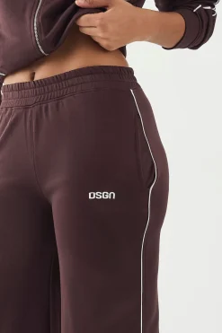 Jogging DSGN Studio en Tricot à Jambes Droites avec Détails Passepoilés