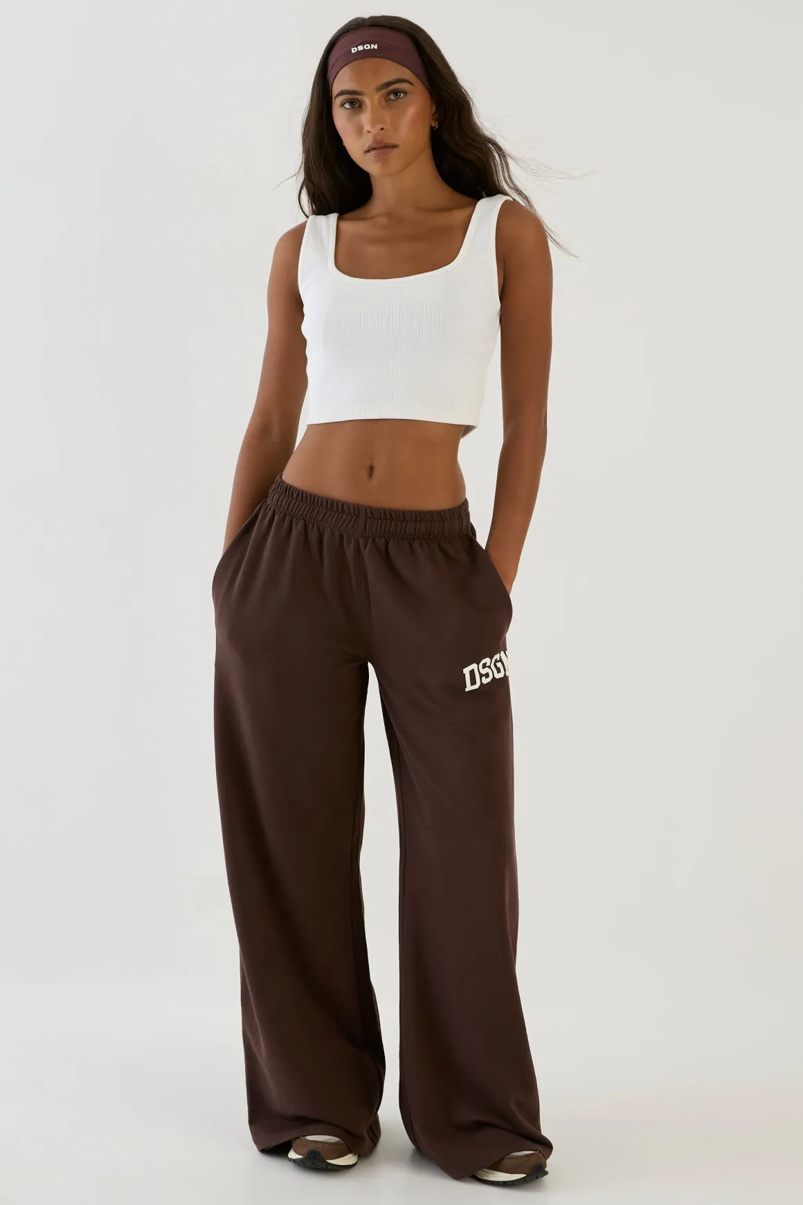 Jogging Dsgn Studio Jambe Large Taille Basse Molleton Bouclette Collegiate