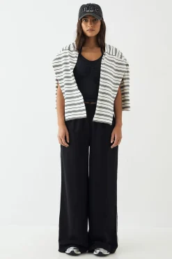 Jogging DSGN Studio Taille Moyenne Jambes Larges avec Détails de Passepoil