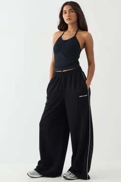 Jogging DSGN Studio Taille Moyenne Jambes Larges avec Détails de Passepoil