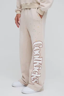 Jogging flare épais à slogan