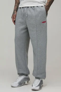 Jogging Grande Taille Coupe Regular À Coutures Apparentes Avec Broderies Et Poignets Élastiques