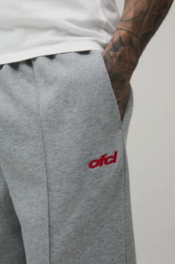 Jogging Grande Taille Coupe Regular À Coutures Apparentes Avec Broderies Et Poignets Élastiques