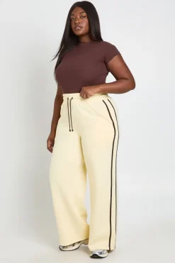 Jogging Grande Taille À Jambes Larges Avec Bandes Latérales
