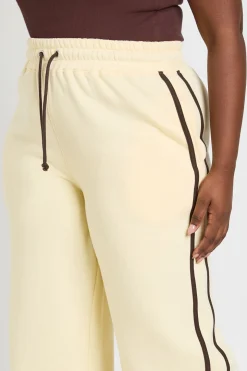Jogging Grande Taille À Jambes Larges Avec Bandes Latérales