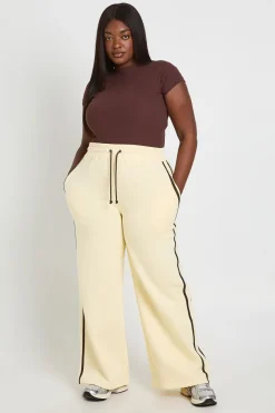 Jogging Grande Taille À Jambes Larges Avec Bandes Latérales