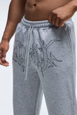 boohooMAN Jogging Homme Coupe Droite En Jersey Bouclette<Homme/Femme Tout Afficher Activewear|Survêtements