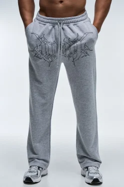 boohooMAN Jogging Homme Coupe Droite En Jersey Bouclette<Homme/Femme Tout Afficher Activewear|Survêtements