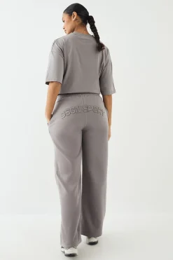Jogging Jambe Droite avec Appliqué Tissu Assorti DSGN Studio