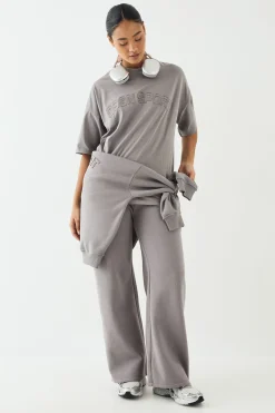 Jogging Jambe Droite avec Appliqué Tissu Assorti DSGN Studio