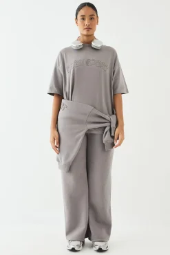 Jogging Jambe Droite avec Appliqué Tissu Assorti DSGN Studio