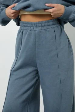 Jogging Jambe Droite avec Détails Plis Piqués