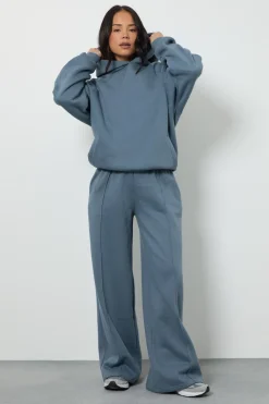 Jogging Jambe Droite avec Détails Plis Piqués