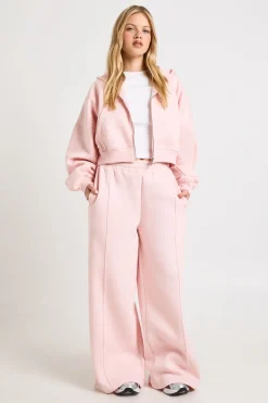 boohoo Jogging Jambe Droite Avec Détails De Plis Piqués Petite Taille<Femme Pantalons|Basiques