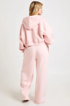 boohoo Jogging Jambe Droite Avec Détails De Plis Piqués Petite Taille<Femme Pantalons|Basiques