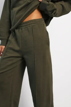 Jogging Jambe Droite Avec Détails À Plis Nervurés
