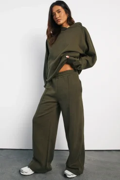Jogging Jambe Droite Avec Détails À Plis Nervurés
