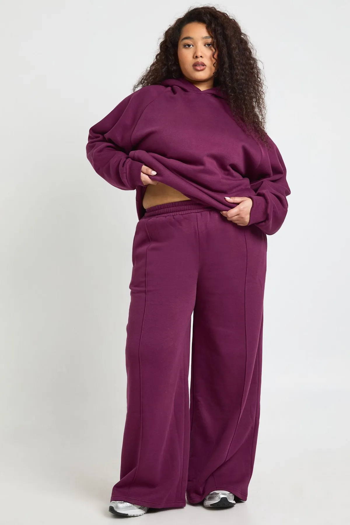 boohoo Jogging Jambe Droite À Détail De Pinces Plus Core Basic<Femme Pantalons|Basiques