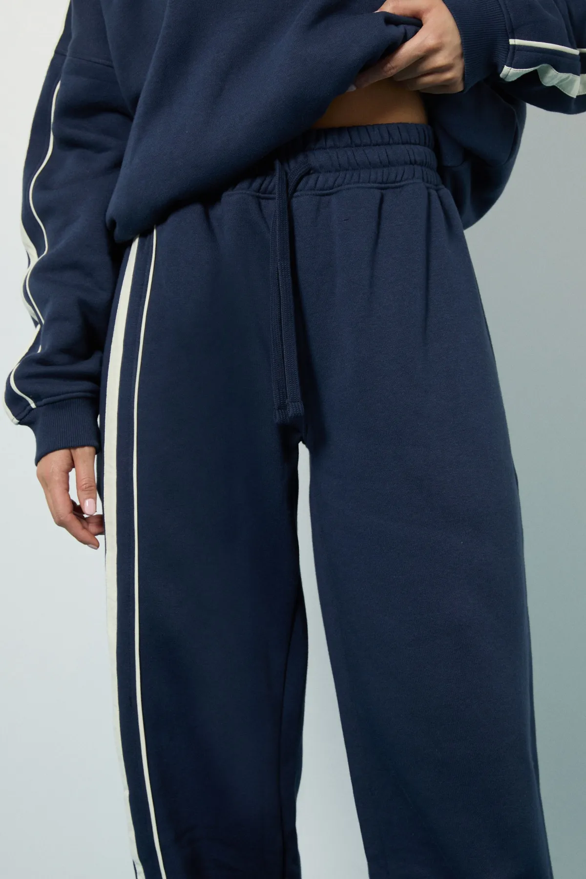 boohoo Jogging Jambe Droite à Détails Rayés<Femme Pantalons|Joggings