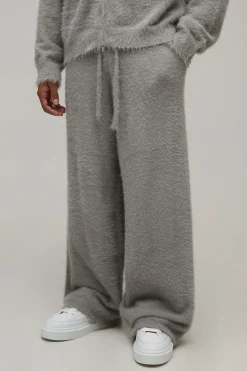 boohooMAN Jogging Jambe Droite En Maille Peluche Extrême<Homme Ensembles|Joggings
