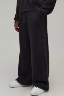boohooMAN Jogging Jambe Droite En Maille Duveteuse Extrême<Homme Ensembles|Joggings