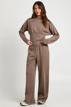 Jogging Jambe Droite en Maille Interlock