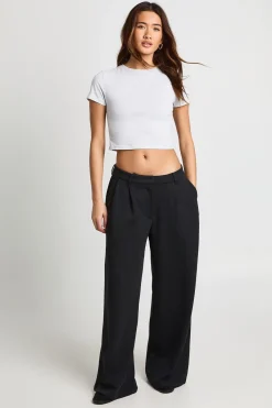boohoo Jogging Jambes Larges à Plis Frontaux en Jersey Interlock<Femme Pantalons|Athleisure