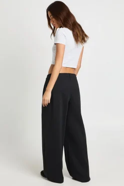 boohoo Jogging Jambes Larges à Plis Frontaux en Jersey Interlock<Femme Pantalons|Athleisure