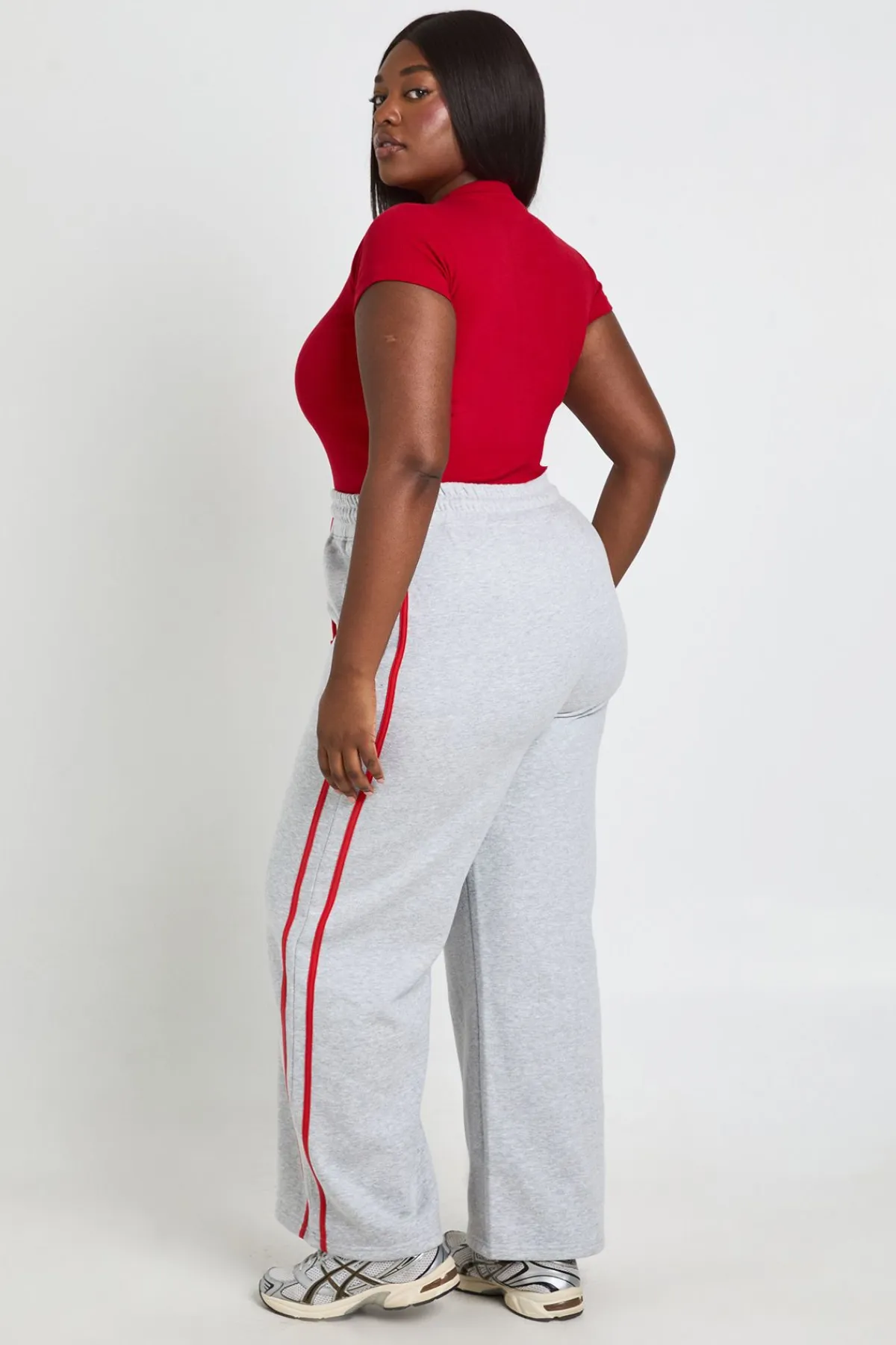 boohoo Jogging Large À Bandes Latérales Grande Taille<Femme Pantalons|Joggings
