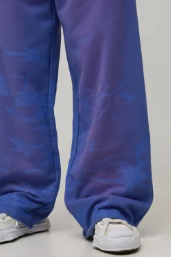 Jogging Large à Imprimé Intégral Effet Usé avec Molleton Bouclé