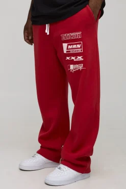 Jogging Moto Taille Plus à Entrejambe Bas avec Appliqués Flammes