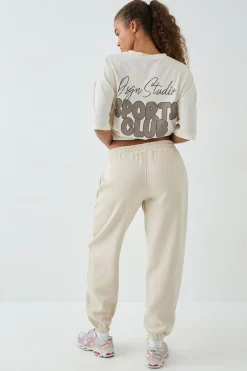 DSGN Studio Jogging Oversize à Revers Sports Bubble Slogan<Femme Pantalons|Dsgn Studio