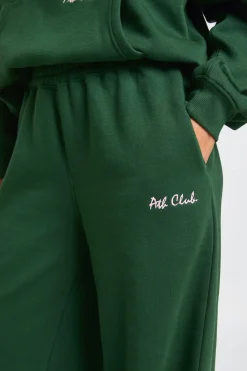Jogging Petite Ath Club à Taille Haute Brodée et Jambes Droites