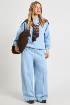 Jogging Petite Taille Jambe Droite Avec Détails De Plis Piqués