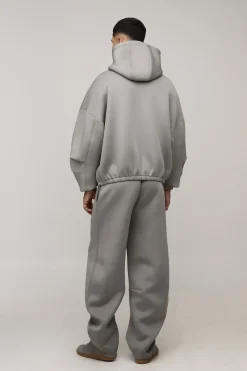 boohooMAN Jogging Scuba Collé à Plis Devant et Jambes Évasées<Homme Tout Afficher|Jogging