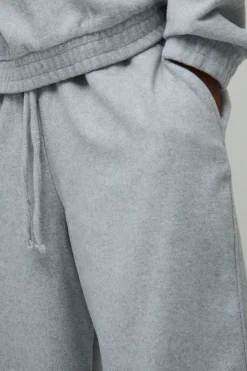 boohooMAN Jogging Taille Haute Jambe Large en Melton avec Détails de Couture et Cordons de Serrage Prolongés<Homme Tout Afficher|Jogging