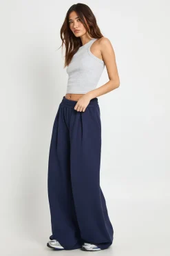 boohoo Jogging Taille Haute à Jambes Droites avec Détails Plissés<Femme Pantalons|Athleisure