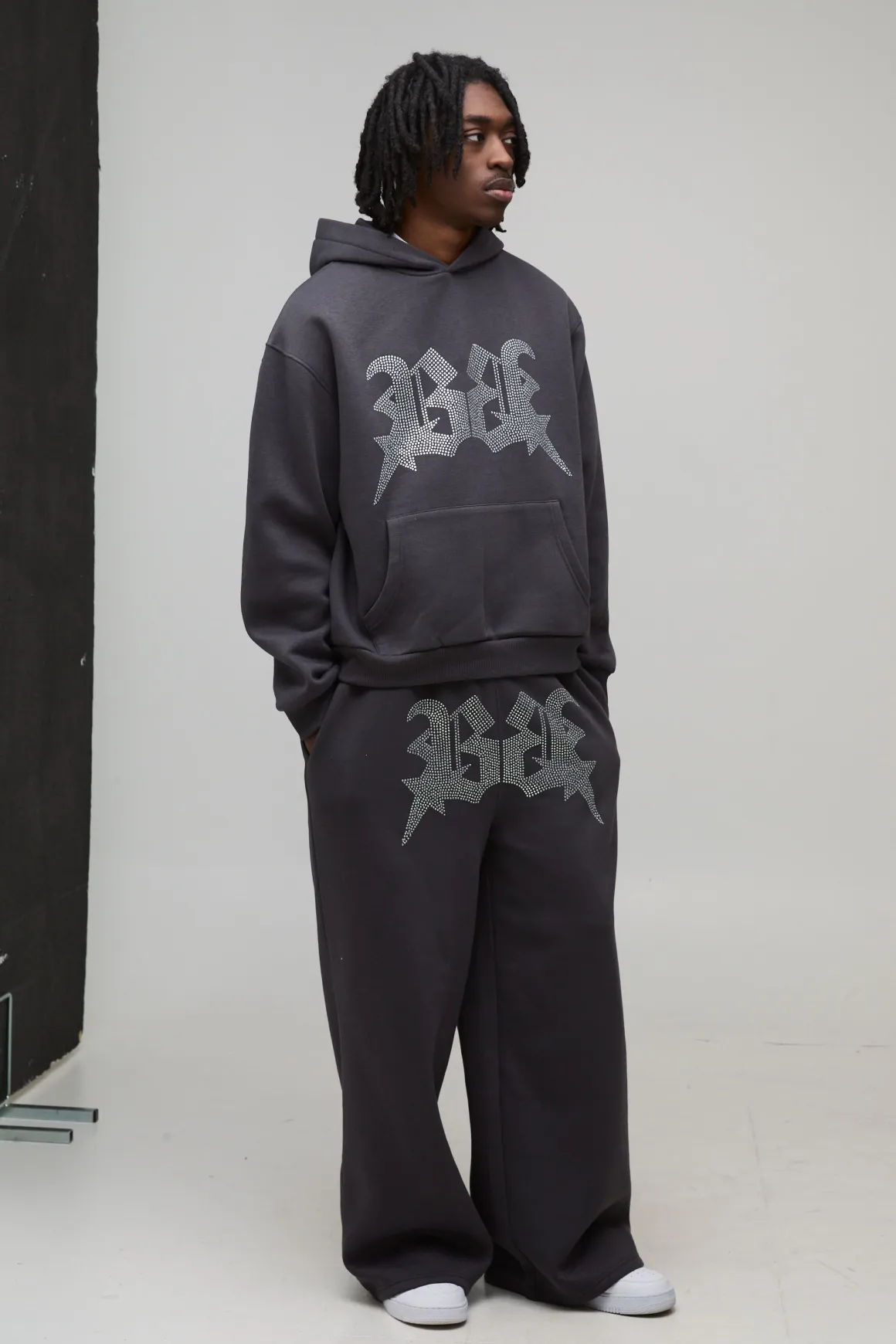 Jogging Taille Très Large avec Strass et Étoile B