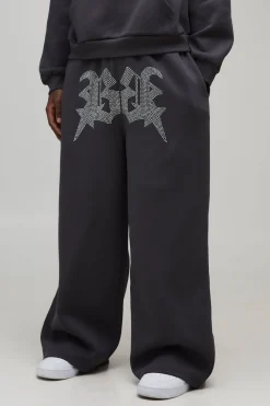 Jogging Taille Très Large avec Strass et Étoile B