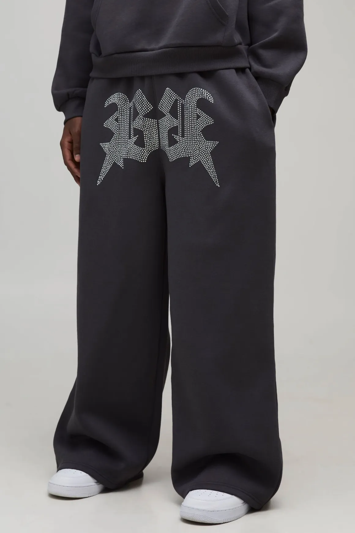 Jogging Taille Très Large avec Strass et Étoile B
