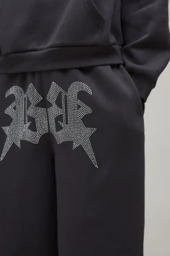 Jogging Taille Très Large avec Strass et Étoile B