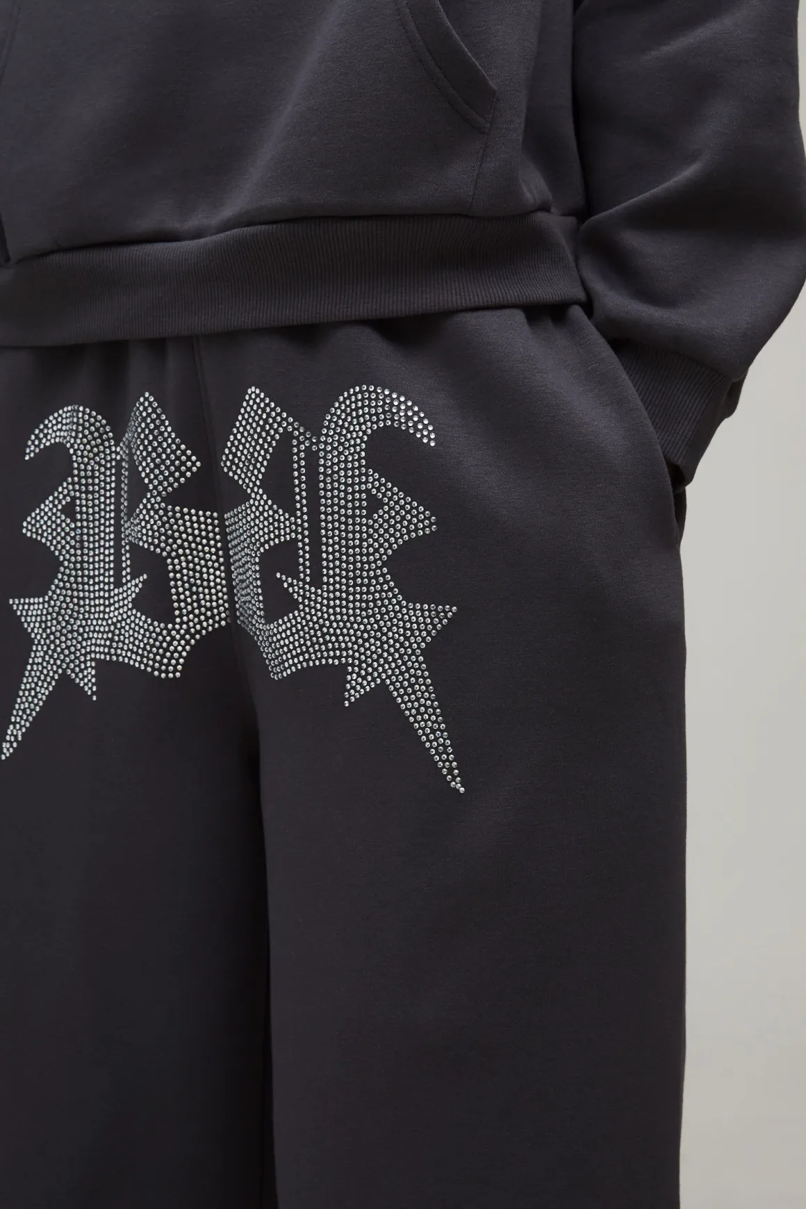 Jogging Taille Très Large avec Strass et Étoile B