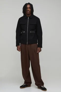 Jogging Tall Balloon Melton à Plis Devant