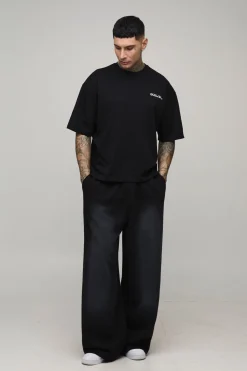 boohooMAN Jogging Tall Coupe Très Large Effet Spray<Homme Tout Afficher|Jogging