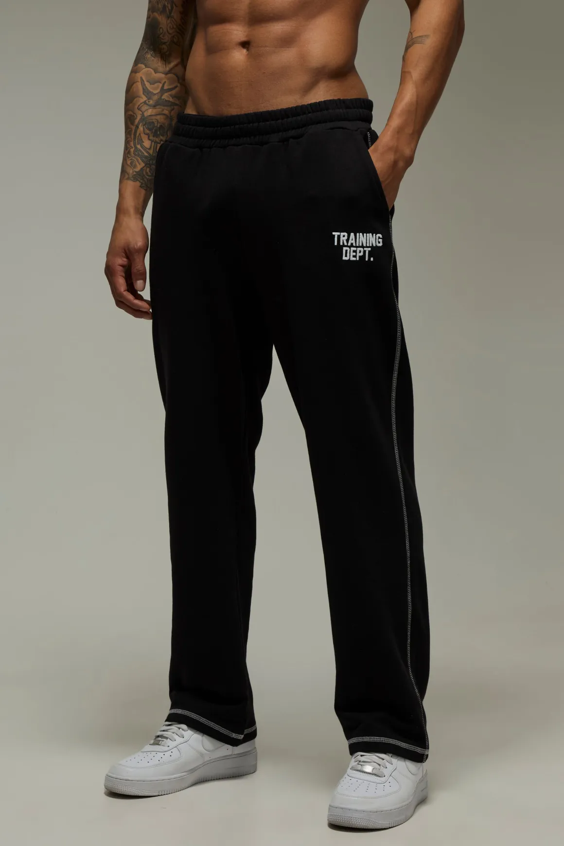 Jogging Training Dept Jambes Droites Coutures Contrastées
