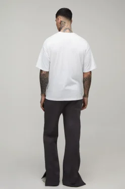 Jogging Évasé Baggy Taille Haute Avec Ourlet Fendu