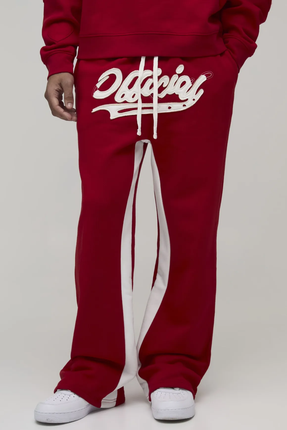 Jogging Évasé Décontracté avec Appliqué et Gousset Officiel