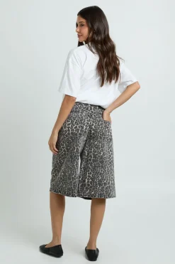 Jort En Denim Mi-long Taille Mi-haute