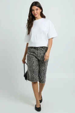 Jort En Denim Mi-long Taille Mi-haute