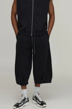 boohooMAN Jort Long En Jersey Lavé Épais À Plis<Homme Shorts